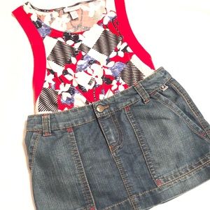 Vintage Killah Miss Sixty Micro Mini Jeans Skirt